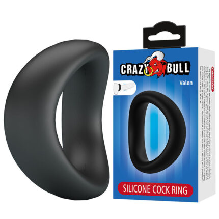 CRAZY BULL - VALEN ERGONOMIC SILICONE COCK RING BLACK - sexbliss - Foto 1