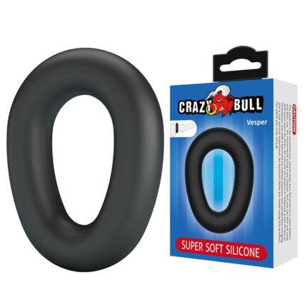 CRAZY BULL - VESPER SUPER SOFT SILICONE COCK RING BLACK - sexbliss - Foto 1