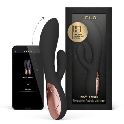 LELO - INA THRUST RABBIT THRUSTING VIBRATOR BLACK - sexbliss - Foto 1