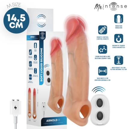 MR INTENSE - ARNOLD M ULTRA-REALISTIC VIBRATING PENIS SLEEVE 14.5 CM -Ø- 4 CM - sexbliss - Foto 1