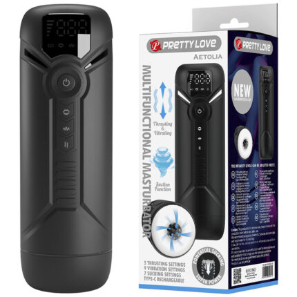 PRETTY LOVE - AETOLA MULTIFUNCTION AUTOMATIC MASTURBATOR BLACK - sexbliss - Foto 1