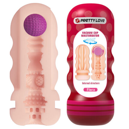 PRETTY LOVE - FLORA VAGINA MASTURBATOR WITH SUCTION CUP AND INTERNAL TEXTURES - sexbliss - Foto 1