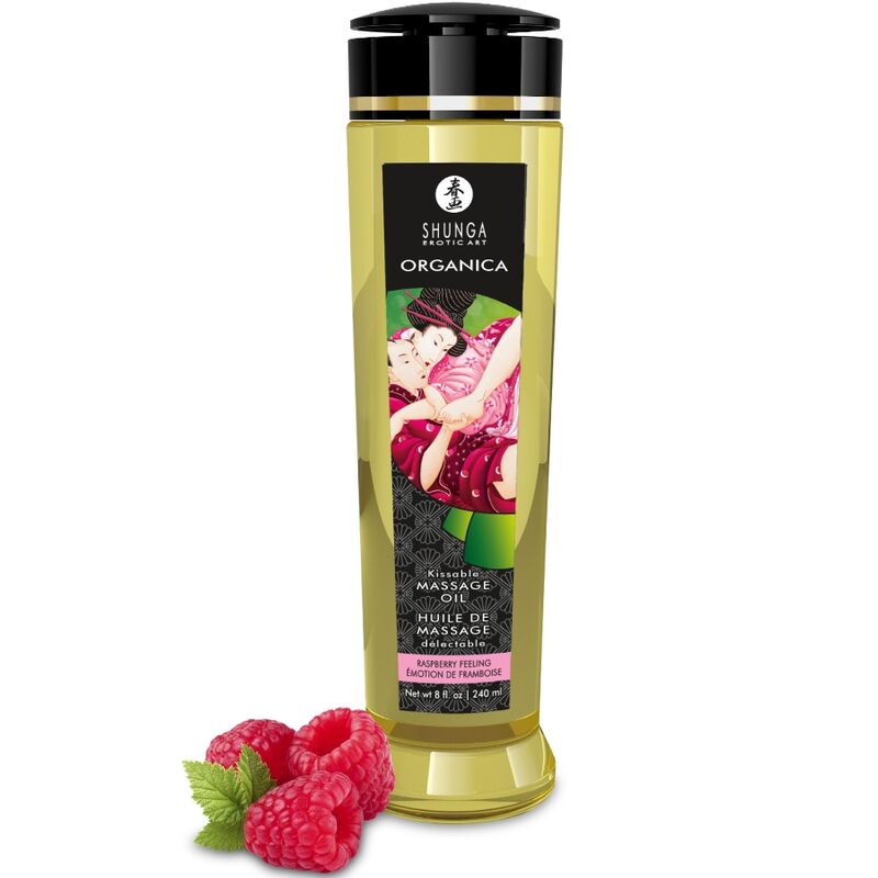 SHUNGA - ORGANIC MASSAGE OIL RASPBERRY FEELING 240 ML - Foto 1 SHUNGA - ORGANIC MASSAGE OIL RASPBERRY FEELING 240 ML - sexbliss - Foto 1