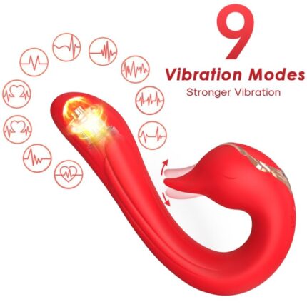 ARMONY - DELFIN VIBRATOR MULTIPOSITION & HEAT EFFECT RED - sexbliss - Foto 1