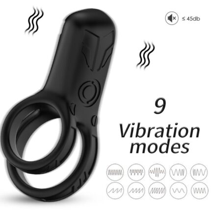 ARMONY - DOUBLE RING VIBRATOR BLACK - sexbliss - Foto 1