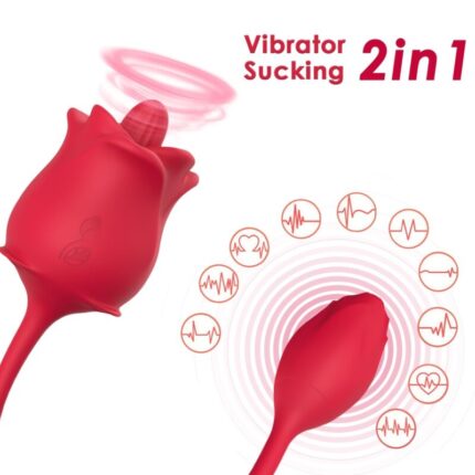 ARMONY - PINK 2 IN 1 SUCTION STIMULATOR & VIBRATOR 10 MODES WITH RED TAIL - sexbliss - Foto 1