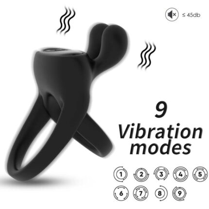 ARMONY - RING VIBRATOR RABBIT BLACK - sexbliss - Foto 1