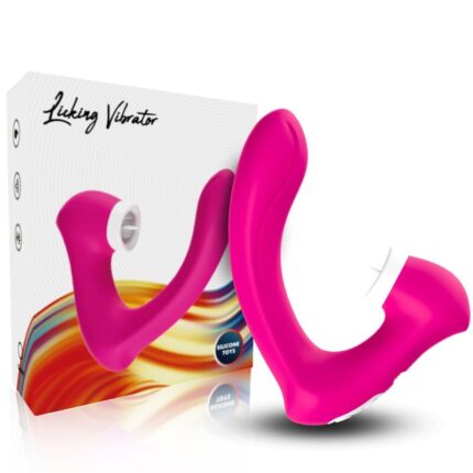 ARMONY - SECRETKISS LICKING VIBRATING CLIT & VIBRATOR CURVED FUCHSIA - sexbliss - Foto 1