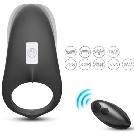 ARMONY - SHARK VIBRATOR RING FOR COUPLES REMOTE CONTROL BLACK - sexbliss - Foto 1