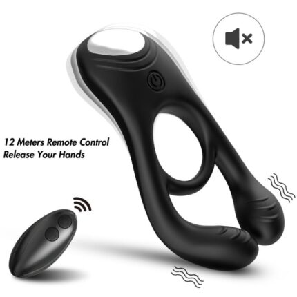 ARMONY - VEYRON DOUBLE VIBRATOR RING TOY FOR COUPLES REMOTE CONTROL BLACK - sexbliss - Foto 1