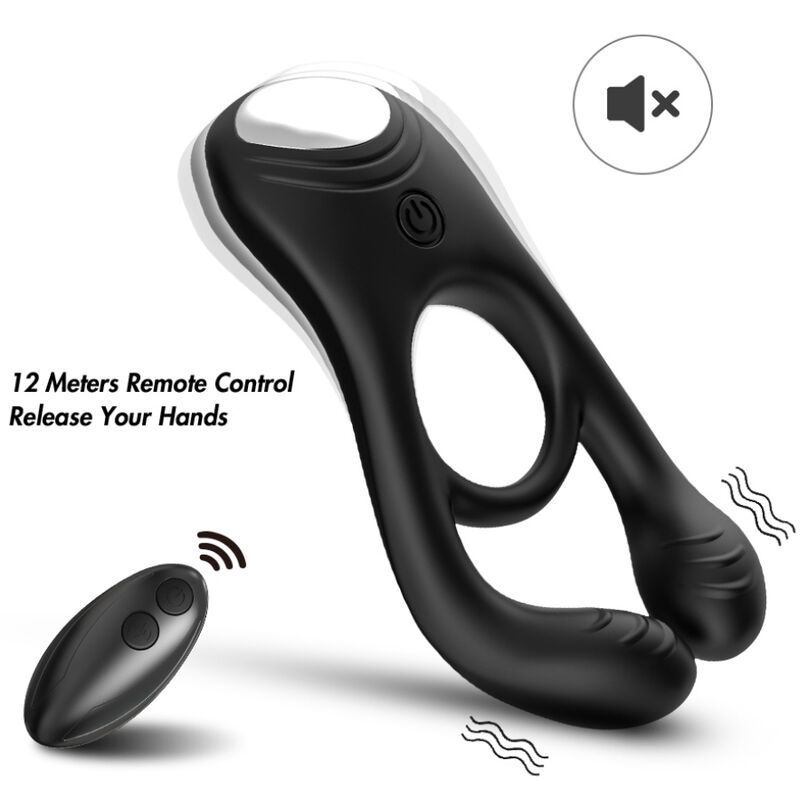 ARMONY - VEYRON DOUBLE VIBRATOR RING TOY FOR COUPLES REMOTE CONTROL BLACK - Foto 1 ARMONY - VEYRON DOUBLE VIBRATOR RING TOY FOR COUPLES REMOTE CONTROL BLACK - sexbliss - Foto 1