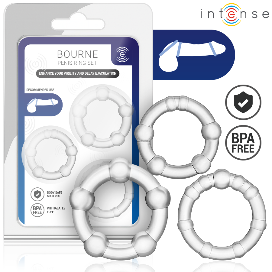 INTENSE - BOURNE SET OF 3 PENIS RING - sexbliss - Foto 1