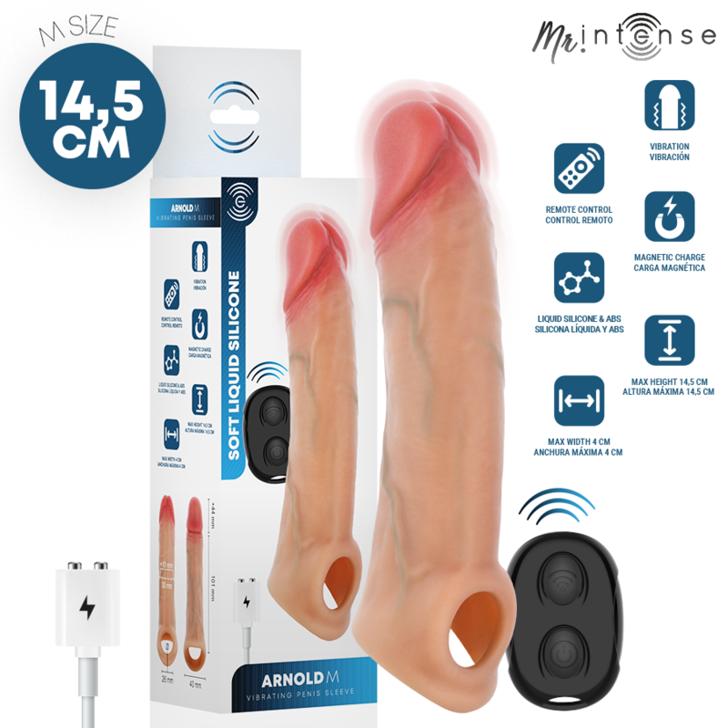 MR INTENSE - ARNOLD M VIBRATOR SILICONE PENIS SLEEVE WITH REMOTE CONTROL 14.5 CM -Ø- 4 CM - Foto 1 MR INTENSE - ARNOLD M VIBRATOR SILICONE PENIS SLEEVE WITH REMOTE CONTROL 14.5 CM -Ø- 4 CM - sexbliss - Foto 1