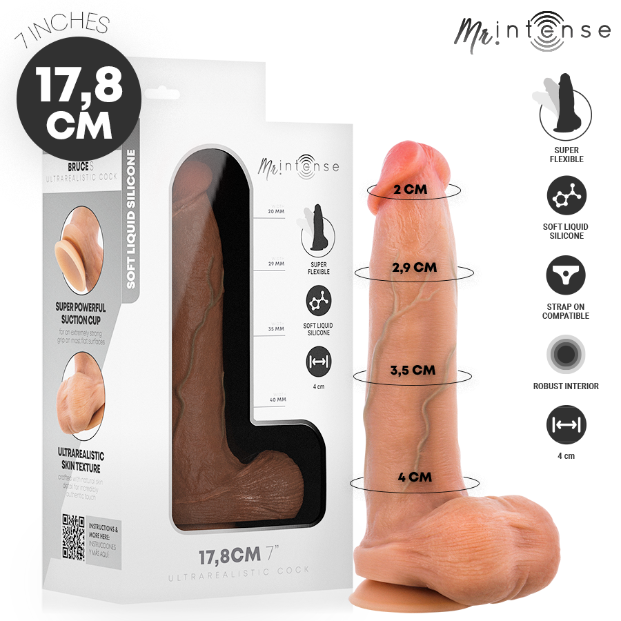MR INTENSE - BRUCE S SILICONE DILDO WITH TESTICLES 17.8 CM -Ø- 4 CM - Foto 1 MR INTENSE - BRUCE S SILICONE DILDO WITH TESTICLES 17.8 CM -Ø- 4 CM - sexbliss - Foto 1