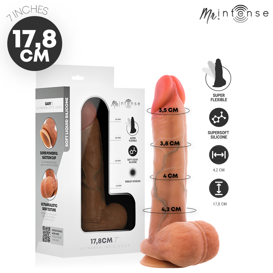 MR INTENSE - GARY S ULTRA-REALISTIC SILICONE COCK WITH TESTICLES 17.8 CM -Ø- 4.2 CM - Foto 1 MR INTENSE - GARY S ULTRA-REALISTIC SILICONE COCK WITH TESTICLES 17.8 CM -Ø- 4.2 CM - sexbliss - Foto 1