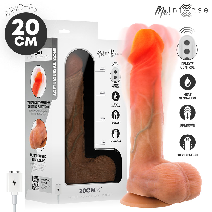 MR INTENSE - LOGAN VIBRATOR DILDO SILICONE WITH HEAT EFFECT AND REMOTE CONTROL 20 CM -Ø- 4 MR INTENSE - LOGAN VIBRATOR DILDO SILICONE WITH HEAT EFFECT AND REMOTE CONTROL 20 CM -Ø- 4