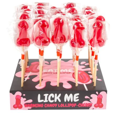 SECRETPLAY - CHERRY CANDY PENIS LOLLIPOP DISPLAY WITH SPICY HEAT EFFECT (40 UNITS) - sexbliss - Foto 1
