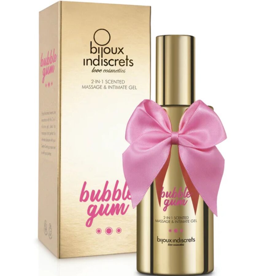 BIJOUX INDISCRETS - BUBBLE GUM 2·IN·1 SCENTED MASSAGE & INTIMATE GEL 100 ML - Foto 1 BIJOUX INDISCRETS - BUBBLE GUM 2·IN·1 SCENTED MASSAGE & INTIMATE GEL 100 ML - sexbliss - Foto 1
