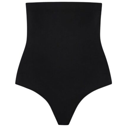 BYE-BRA - SOFT TOUCH SEAMLESS HIGH WAIST THONG BLACK SIZE XXL - sexbliss - Foto 1