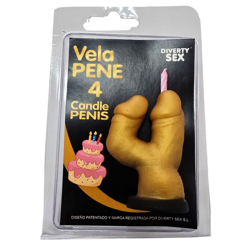 DIABLO PICANTE - PENIS CANDLE IN THE SHAPE OF THE NUMBER 4 GOLD COLOR - Foto 1 DIABLO PICANTE - PENIS CANDLE IN THE SHAPE OF THE NUMBER 4 GOLD COLOR - sexbliss - Foto 1