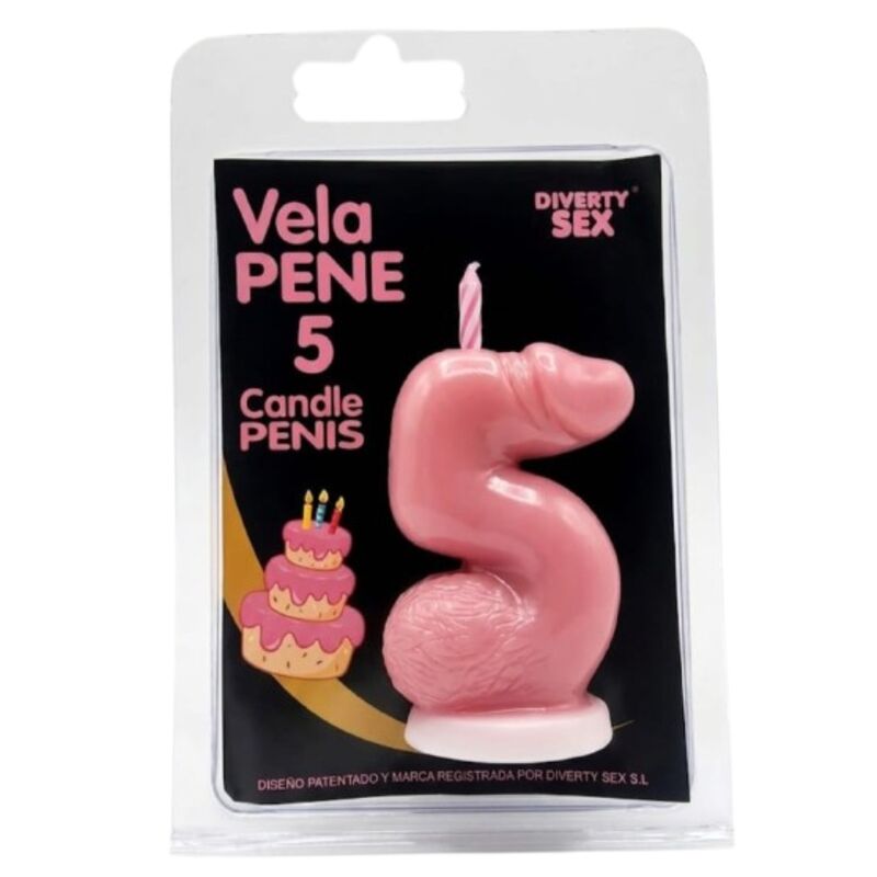 DIABLO PICANTE - PENIS CANDLE IN THE SHAPE OF THE NUMBER 5 PINK COLOR - Foto 1 DIABLO PICANTE - PENIS CANDLE IN THE SHAPE OF THE NUMBER 5 PINK COLOR - sexbliss - Foto 1