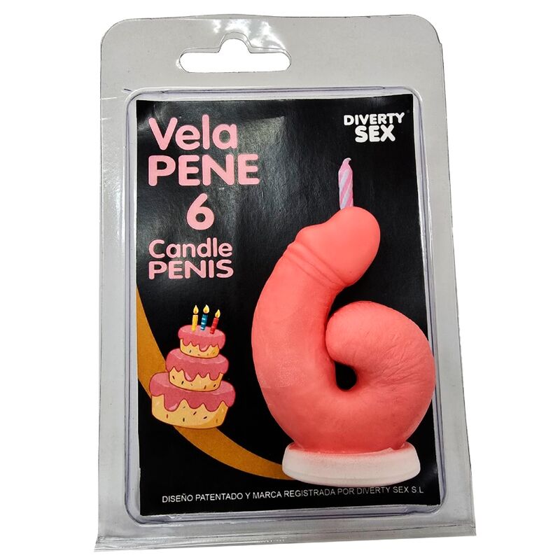 DIABLO PICANTE - PENIS CANDLE IN THE SHAPE OF THE NUMBER 6 PINK COLOR - Foto 1 DIABLO PICANTE - PENIS CANDLE IN THE SHAPE OF THE NUMBER 6 PINK COLOR - sexbliss - Foto 1