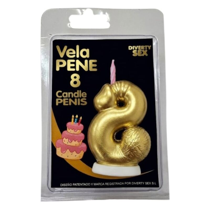 DIABLO PICANTE - PENIS CANDLE IN THE SHAPE OF THE NUMBER 8 GOLD COLOR - Foto 1 DIABLO PICANTE - PENIS CANDLE IN THE SHAPE OF THE NUMBER 8 GOLD COLOR - sexbliss - Foto 1