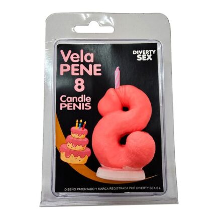 DIABLO PICANTE - PENIS CANDLE IN THE SHAPE OF THE NUMBER 8 PINK COLOR - sexbliss - Foto 1