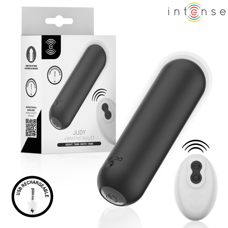 INTENSE - JUDY RECHARGEABLE VIBRATING BULLET WITH REMOTE CONTROL BLACK - Foto 1 INTENSE - JUDY RECHARGEABLE VIBRATING BULLET WITH REMOTE CONTROL BLACK - sexbliss - Foto 1