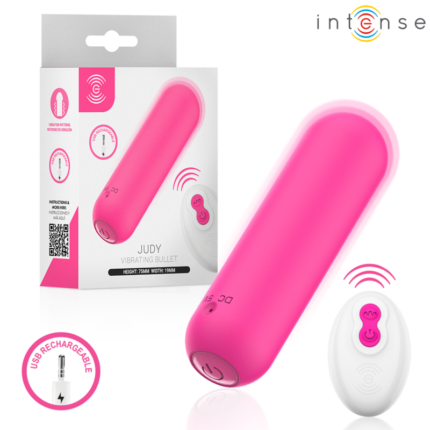 INTENSE - JUDY RECHARGEABLE VIBRATING BULLET WITH REMOTE CONTROL PINK - sexbliss - Foto 1