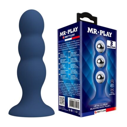 MR PLAY - ANAL PLUG WITH METAL BALLS AND SUCTION CUP BLUE - sexbliss - Foto 1
