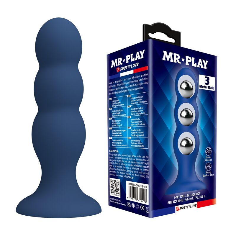 MR PLAY - ANAL PLUG WITH METAL BALLS AND SUCTION CUP BLUE - Foto 1 MR PLAY - ANAL PLUG WITH METAL BALLS AND SUCTION CUP BLUE - sexbliss - Foto 1