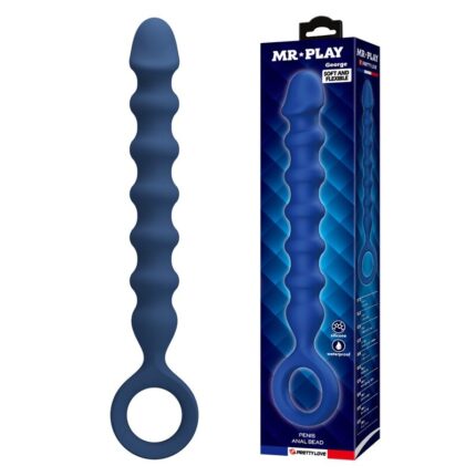 MR PLAY - BLUE SILICONE ANAL BEADS & ANAL PLUG -Ø- 3
