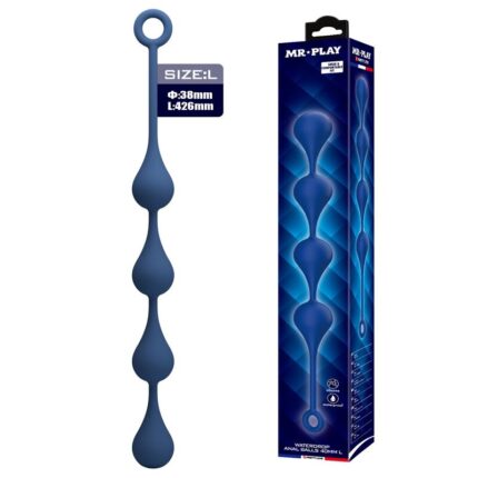 MR PLAY - BLUE SILICONE ANAL BEADS SIZE L 42.6 CM - sexbliss - Foto 1