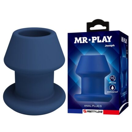 MR PLAY - JACK BLUE SILICONE HOLLOW ANAL PLUG SIZE S - sexbliss - Foto 1