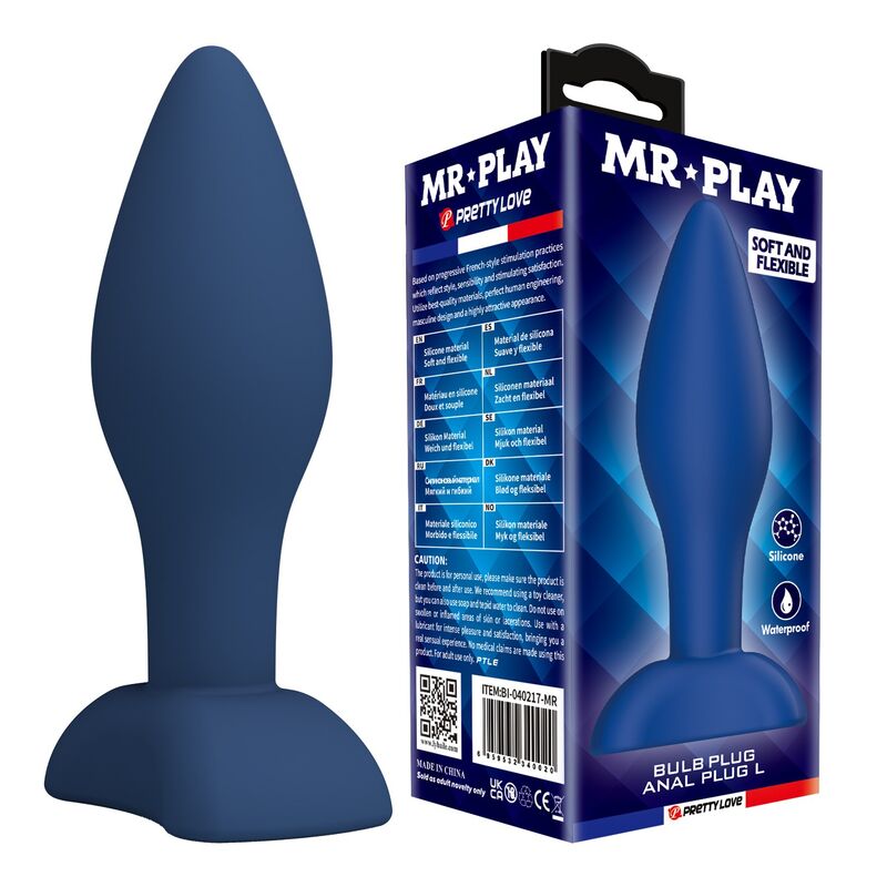 MR PLAY - TAPERED SILICONE ANAL PLUG BLUE L - Foto 1 MR PLAY - TAPERED SILICONE ANAL PLUG BLUE L - sexbliss - Foto 1