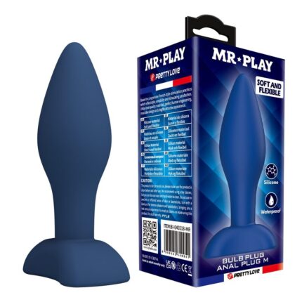 MR PLAY - TAPERED SILICONE ANAL PLUG BLUE M - sexbliss - Foto 1