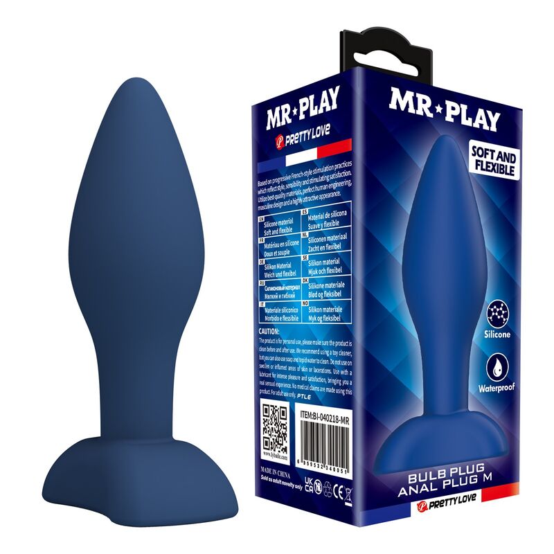 MR PLAY - TAPERED SILICONE ANAL PLUG BLUE M - Foto 1 MR PLAY - TAPERED SILICONE ANAL PLUG BLUE M - sexbliss - Foto 1
