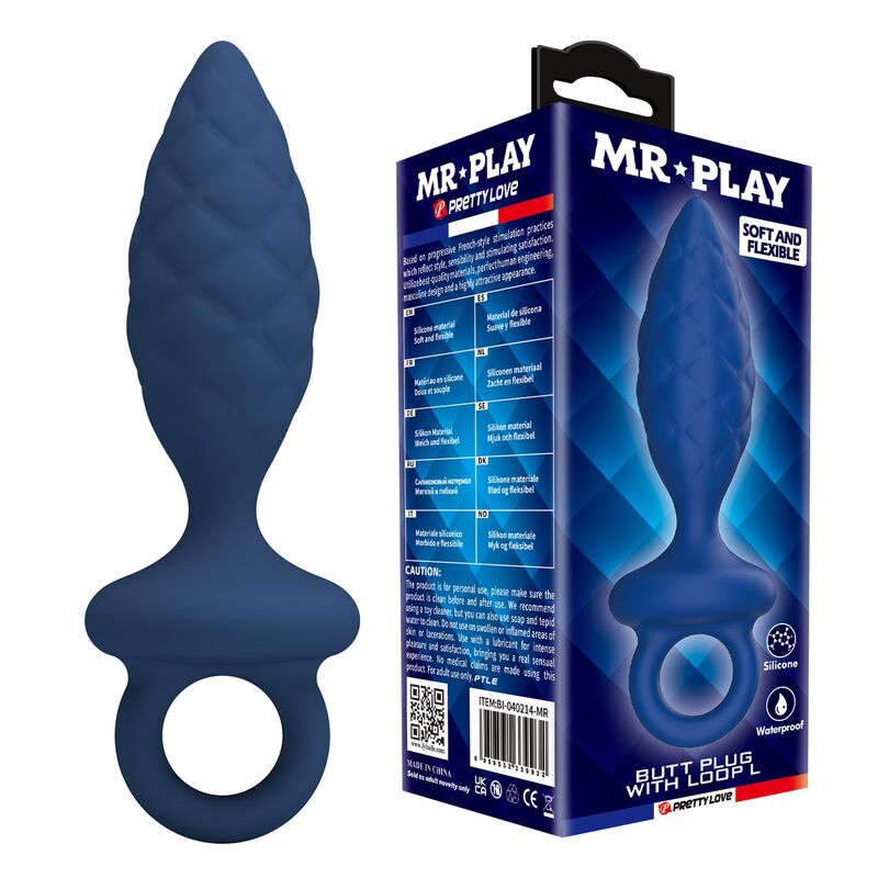 MR PLAY - TEXTURED ANAL PLUG WITH RING BLUE L - Foto 1 MR PLAY - TEXTURED ANAL PLUG WITH RING BLUE L - sexbliss - Foto 1