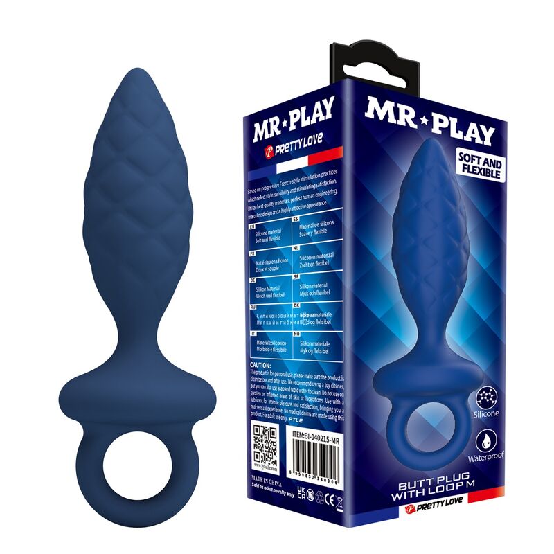 MR PLAY - TEXTURED ANAL PLUG WITH RING BLUE M - Foto 1 MR PLAY - TEXTURED ANAL PLUG WITH RING BLUE M - sexbliss - Foto 1