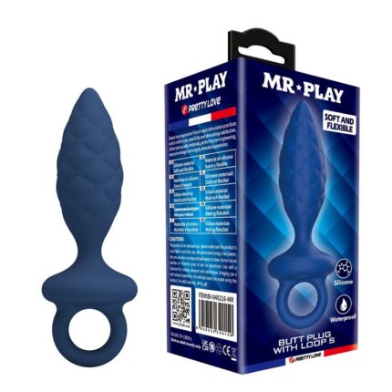 MR PLAY - TEXTURED ANAL PLUG WITH RING BLUE S - sexbliss - Foto 1