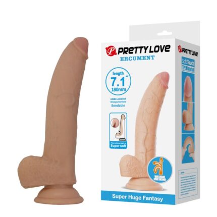PRETTY LOVE - ELLCUMENT REALISTIC FLEXIBLE DILDO 18 CM Ø 4.5 CM TPE NATURAL - sexbliss - Foto 1