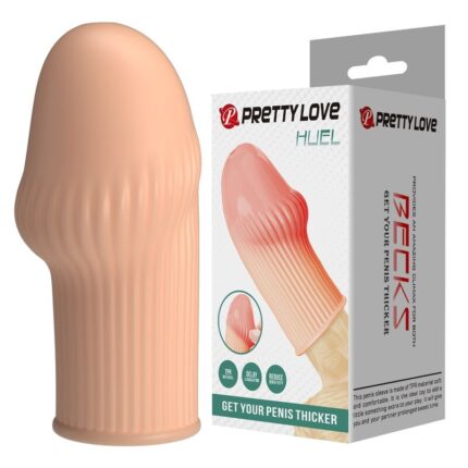 PRETTY LOVE - HUEL PENIS SLEEVE GET YOUR PENIS THICKER FLESH COLOR - sexbliss - Foto 1