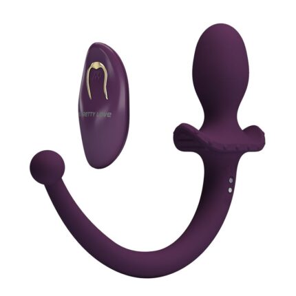 PRETTY LOVE - LIOEA VIBRATING ANAL PLUG WITH TAIL 12 FUNCTIONS PURPLE REMOTE CONTROL - sexbliss - Foto 1