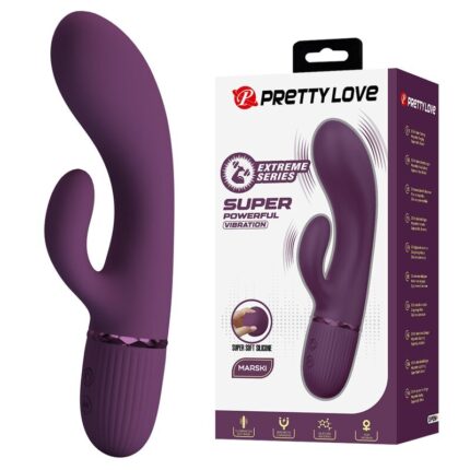 PRETTY LOVE - MARGIE RECHARGEABLE RABBIT VIBRATOR 10 FUNCTIONS PURPLE - sexbliss - Foto 1
