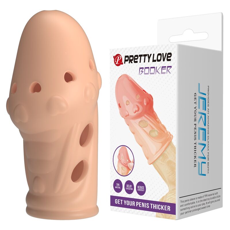 PRETTY LOVE - SOCKER TEXTURED PENIS SLEEVE NATURAL - Foto 1 PRETTY LOVE - SOCKER TEXTURED PENIS SLEEVE NATURAL - sexbliss - Foto 1