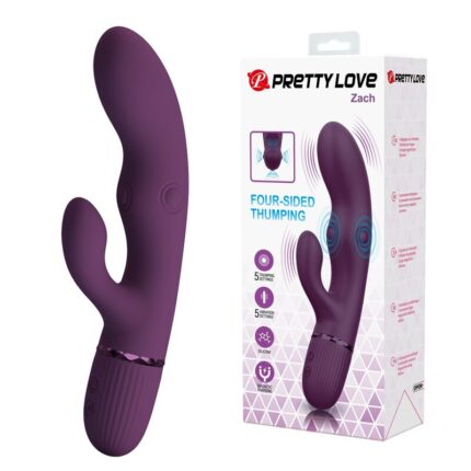 PRETTY LOVE - ZACH RECHARGEABLE THRUSTING RABBIT VIBRATOR 5+5 FUNCTIONS - sexbliss - Foto 1