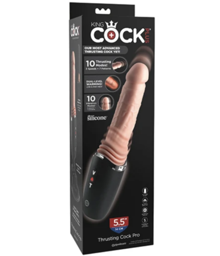 KING COCK PLUS - THRUSTING COCK PRO SILICONE DILDO WITH THROTTLE
