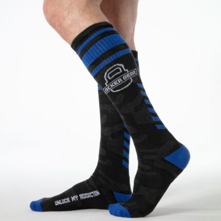 LOCKER GEAR - FULL MILITARY KNEE HIGH SOCKS ONE SIZE BLUE - sexbliss - Foto 1