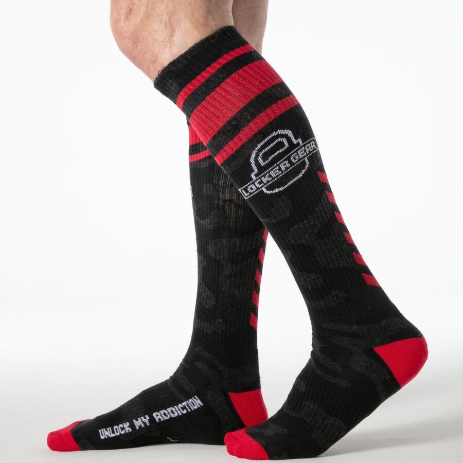 LOCKER GEAR - FULL MILITARY KNEE HIGH SOCKS RED ONE SIZE - Foto 1 LOCKER GEAR - FULL MILITARY KNEE HIGH SOCKS RED ONE SIZE - sexbliss - Foto 1